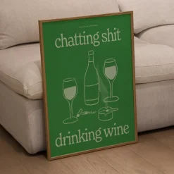 Sélectionné par Fleux Affiche A3 Chatting Shit Drinking Wine > Affiches & Tableaux