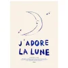 Nephthys Illustrated Affiche A3 J'adore La Lune > Fabriqué En Europe|Affiches & Tableaux