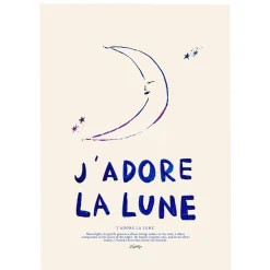 Nephthys Illustrated Affiche A3 J'adore La Lune > Fabriqué En Europe|Affiches & Tableaux