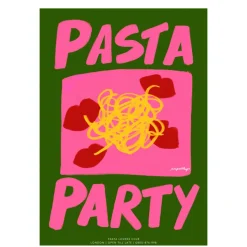 Nephthys Illustrated Affiche A3 Pasta Party Green > Fabriqué En Europe|Affiches & Tableaux