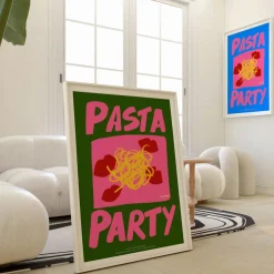 Nephthys Illustrated Affiche A3 Pasta Party Green > Fabriqué En Europe|Affiches & Tableaux