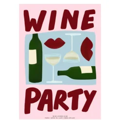 Nephthys Illustrated Affiche A3 Wine Party Pink Red > Fabriqué En Europe|Affiches & Tableaux