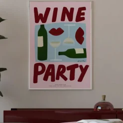 Nephthys Illustrated Affiche A3 Wine Party Pink Red > Fabriqué En Europe|Affiches & Tableaux