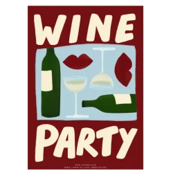 Nephthys Illustrated Affiche A3 Wine Party Red > Fabriqué En Europe|Affiches & Tableaux