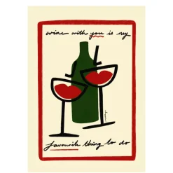 Nephthys Illustrated Affiche A3 Wine With You With Border > Fabriqué En Europe|Affiches & Tableaux
