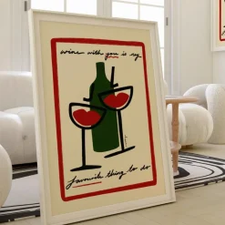 Nephthys Illustrated Affiche A3 Wine With You With Border > Fabriqué En Europe|Affiches & Tableaux