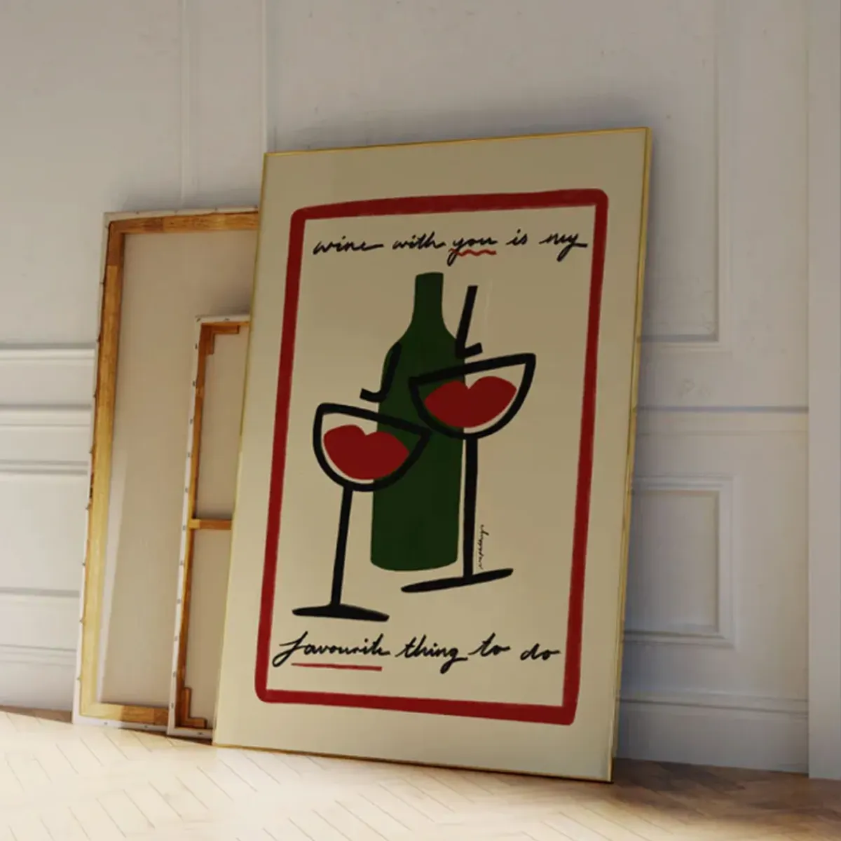 Nephthys Illustrated Affiche A3 Wine With You With Border > Fabriqué En Europe|Affiches & Tableaux