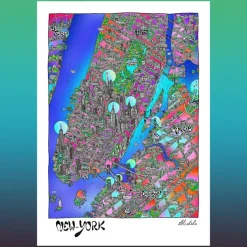 Sélectionné par Fleux Affiche Carte de New-York > Fabriqué En Europe|Affiches & Tableaux