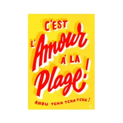Image Republic Affiche C'est l'amour à la Plage Toqué Frères - 30 cm x 40 cm > Fabriqué En France|Affiches & Tableaux