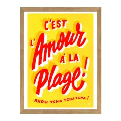 Image Republic Affiche C'est l'amour à la Plage Toqué Frères - 30 cm x 40 cm > Fabriqué En France|Affiches & Tableaux
