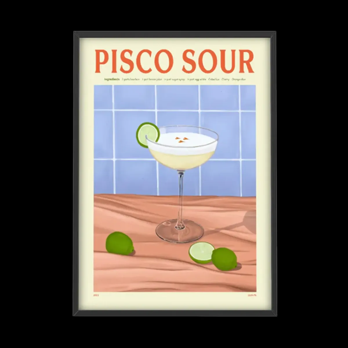 PSTR Studio Affiche Cocktail - Elin PK - Pisco Sour > Affiches & Tableaux