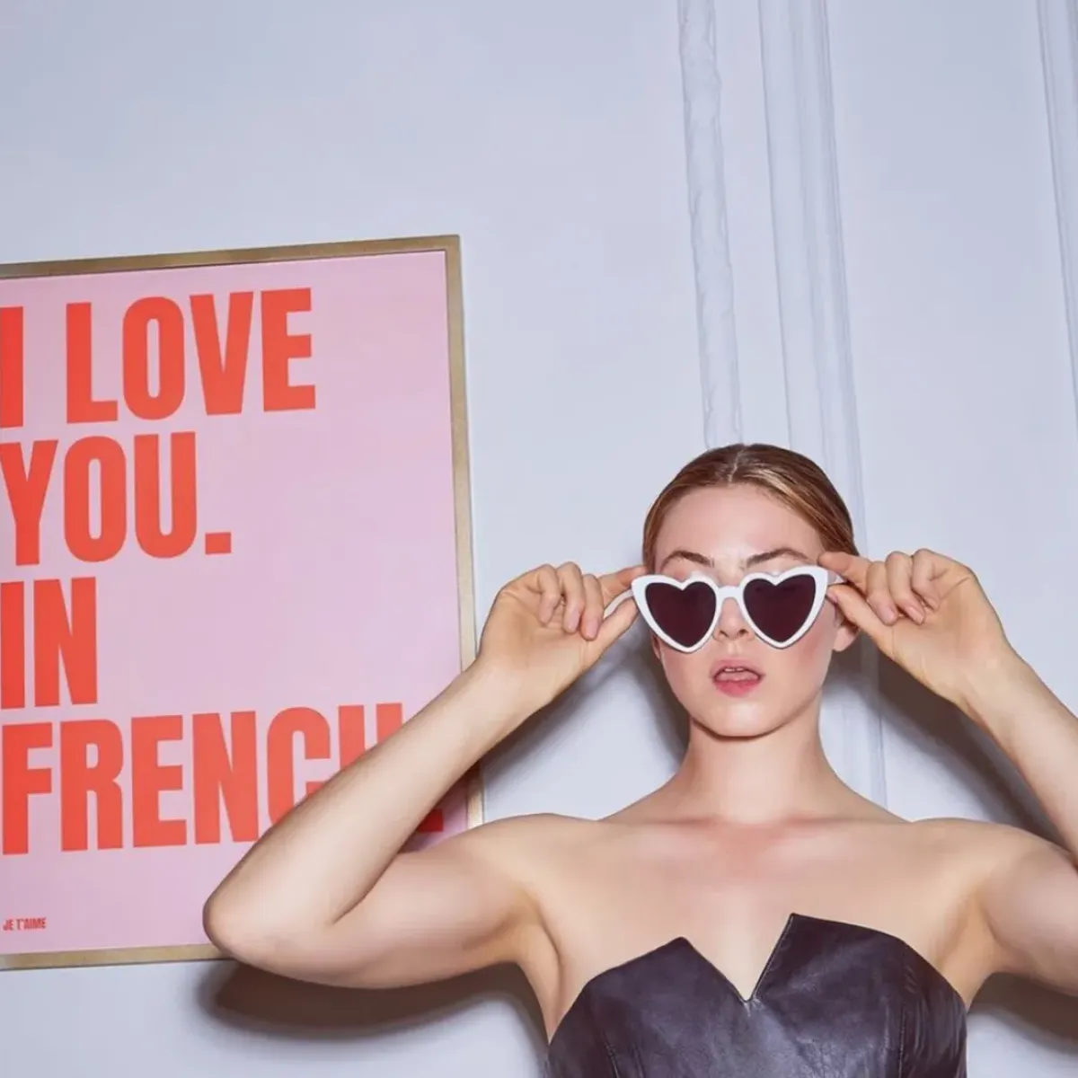 Sélectionné par Fleux Affiche I love you in French - 50 x 70 cm - Pink > Affiches & Tableaux