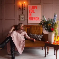 Sélectionné par Fleux Affiche I love you in French - 50 x 70 cm - Pink > Affiches & Tableaux