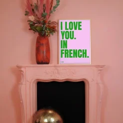 Sélectionné par Fleux Affiche I love you in French - 50 x 70 cm - Edition limitée Fleux > Affiches & Tableaux
