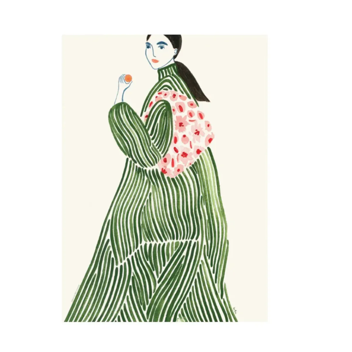 PSTR Studio Affiche La Poire Green Coat > Affiches & Tableaux