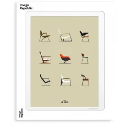 Image Republic Affiche Le Duo Chaises - 30 x 40 cm > Fabriqué En France|Décorations Murales