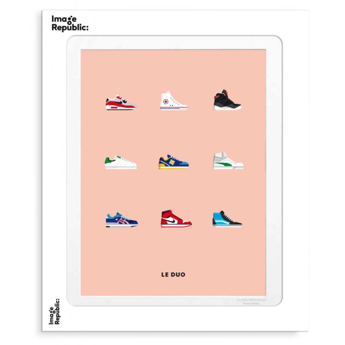 Image Republic Affiche Le Duo Sneakers - 30 x 40 cm > Fabriqué En France|Décorations Murales