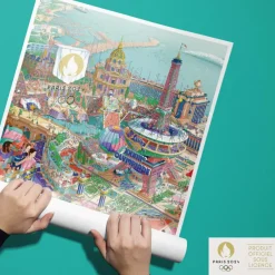 Sélectionné par Fleux Affiche Officielle des Jeux Olympiques de Paris 2024 - 50 x 70 cm > Décorations Murales|Affiches & Tableaux
