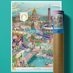 Sélectionné par Fleux Affiche Officielle des Jeux Olympiques de Paris 2024 - 50 x 70 cm > Décorations Murales|Affiches & Tableaux