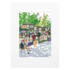 Image Republic Affiche Paris Bouquinistes - Why LA? Pourquoi Paris ? - 22 x 22 cm > Fabriqué En France|Affiches & Tableaux
