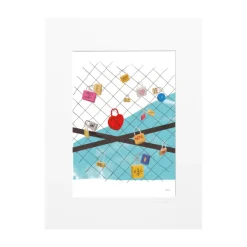 Image Republic Affiche Paris Love Locks - Why LA? Pourquoi Paris ? - 22 x 22 cm > Fabriqué En France|Affiches & Tableaux