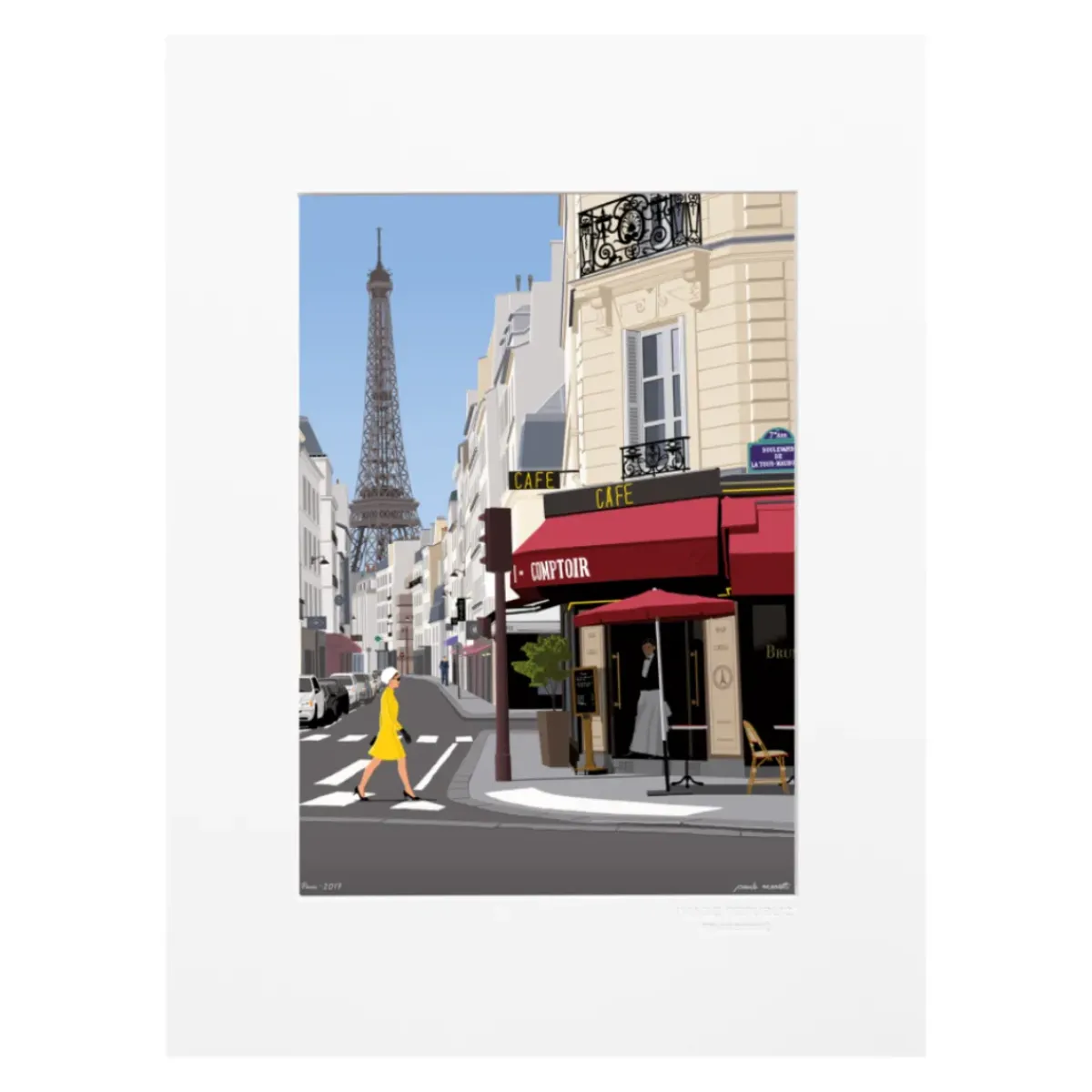 Image Republic Affiche Paris - Paulo Mariotti - 22 x 22 cm > Fabriqué En France|Affiches & Tableaux