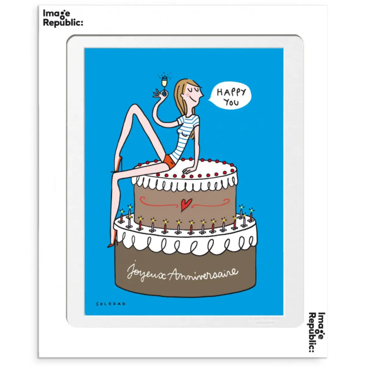 Image Republic Affiche Soledad Happy You - 30 x 40 cm > Fabriqué En France|Décorations Murales