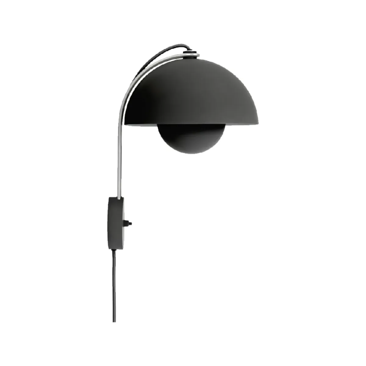 And Tradition Applique murale Flowerpot VP8 H 35,5cm - Noir mat > Appliques Murales