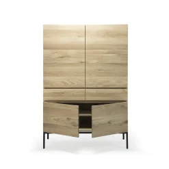 Ethnicraft Armoire Ligna en chêne noir - 4 Portes, 2 Tiroirs > Buffets, Armoires & Commodes