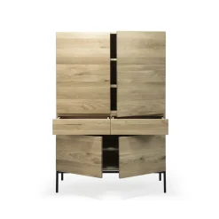 Ethnicraft Armoire Ligna en chêne noir - 4 Portes, 2 Tiroirs > Buffets, Armoires & Commodes