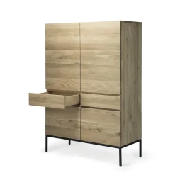 Ethnicraft Armoire Ligna en chêne noir - 4 Portes, 2 Tiroirs > Buffets, Armoires & Commodes