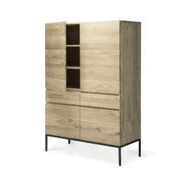 Ethnicraft Armoire Ligna en chêne noir - 4 Portes, 2 Tiroirs > Buffets, Armoires & Commodes