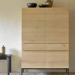 Ethnicraft Armoire Ligna en chêne noir - 4 Portes, 2 Tiroirs > Buffets, Armoires & Commodes