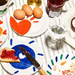 émoi émoi Assiette Coeur - Bleu > Fabriqué En Europe|Assiettes & Couverts