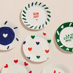 émoi émoi Assiette Coeur - Bleu > Fabriqué En Europe|Assiettes & Couverts