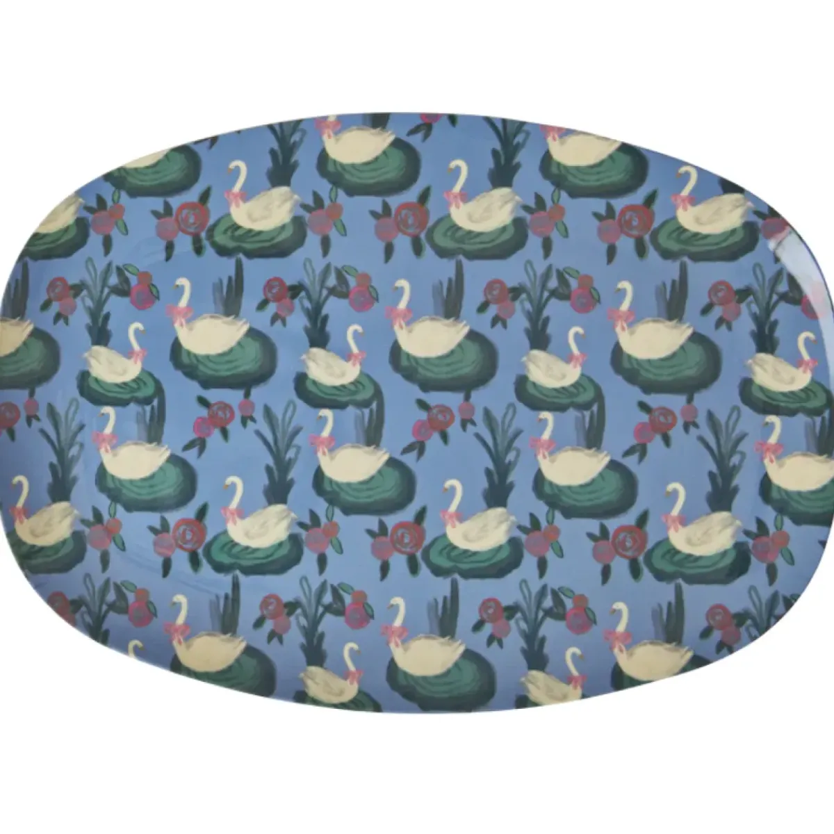 Rice Assiette rectangulaire Cygne > Assiettes & Couverts