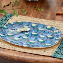 Rice Assiette rectangulaire Cygne > Assiettes & Couverts