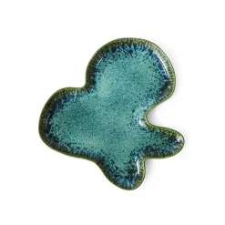 HK Living Assiette Shell Teal - L 39.5 cm x l 38 cm > Fabrication Artisanale|Assiettes & Couverts