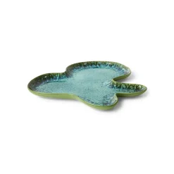 HK Living Assiette Shell Teal - L 39.5 cm x l 38 cm > Fabrication Artisanale|Assiettes & Couverts