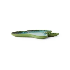 HK Living Assiette Shell Teal - L 39.5 cm x l 38 cm > Fabrication Artisanale|Assiettes & Couverts