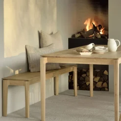 Ethnicraft Banc Bok Chêne 186 x 35 x h 46 cm > Assises|Poufs & Bancs
