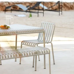 Hay Banc Palissade en acier poudré - Gris ciel > Poufs & Bancs