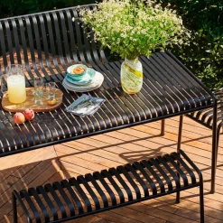 Hay Banc Palissade en acier poudré - Anthracite > Poufs & Bancs