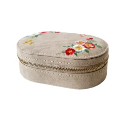Sélectionné par Fleux Boîte à Bijoux Ovale en Velours - Fleurs brodées > Bijoux & Montres|Paniers & Boîtes
