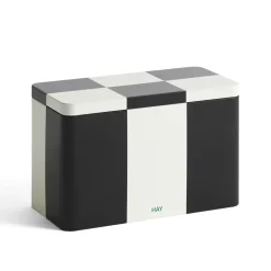 Hay Boîte Tin à carreaux M - Noir u0026 Blanc > Petits Rangements|Vide-poches