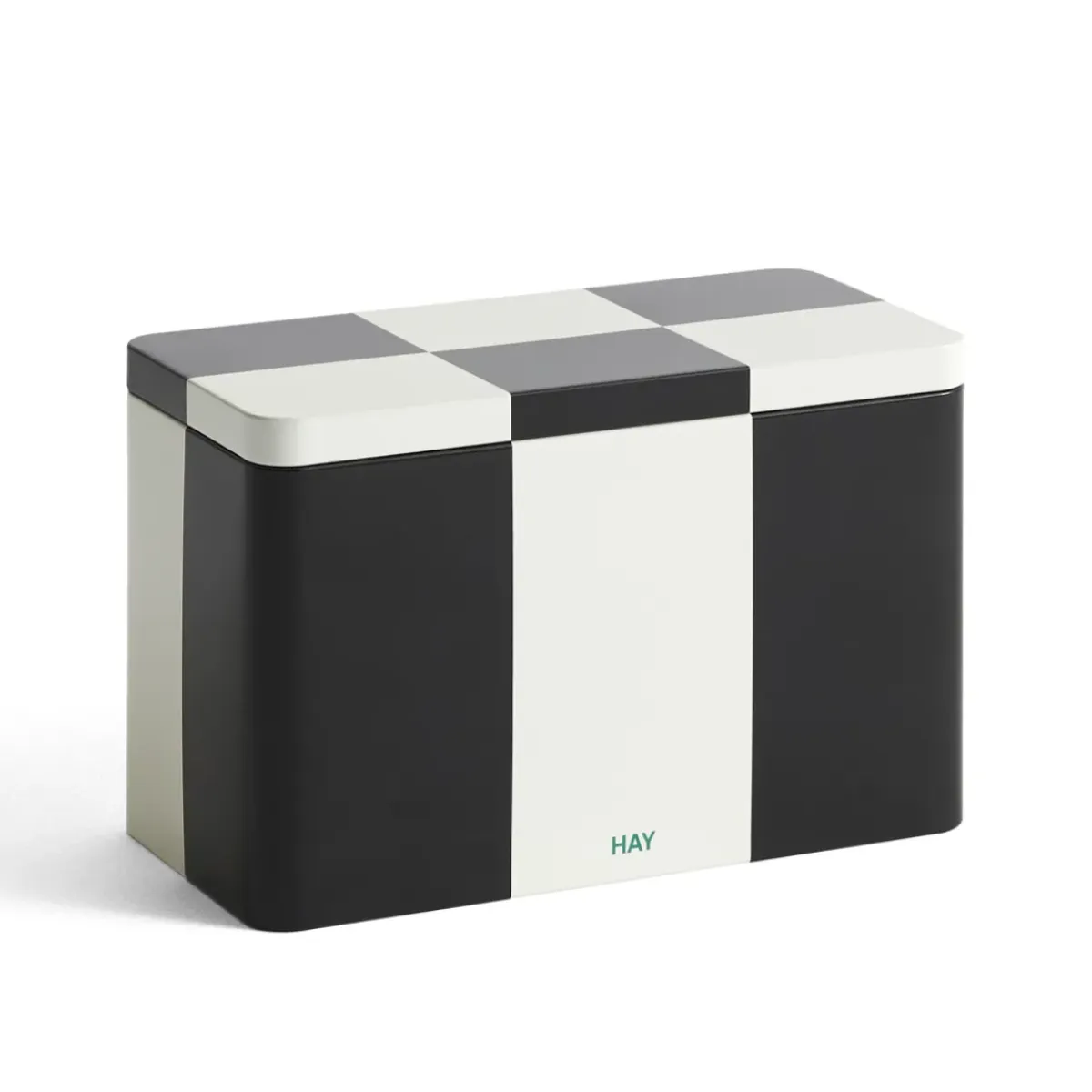 Hay Boîte Tin à carreaux M - Noir u0026 Blanc > Petits Rangements|Vide-poches