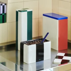 Hay Boîte Tin à carreaux M - Noir u0026 Blanc > Petits Rangements|Vide-poches