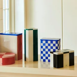 Hay Boîte Tin à carreaux M - Noir u0026 Blanc > Petits Rangements|Vide-poches