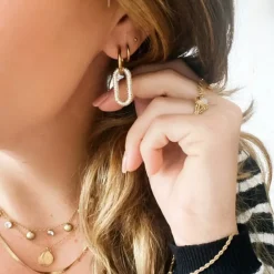 Sélectionné par Fleux Boucles d'oreilles ovales avec cristaux > Bijoux & Montres