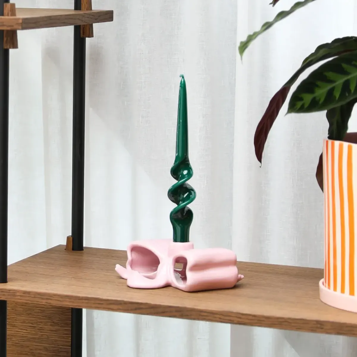 &klevering Bougeoir Ruban - Rose > Bougies, Bougeoirs Et Allumettes